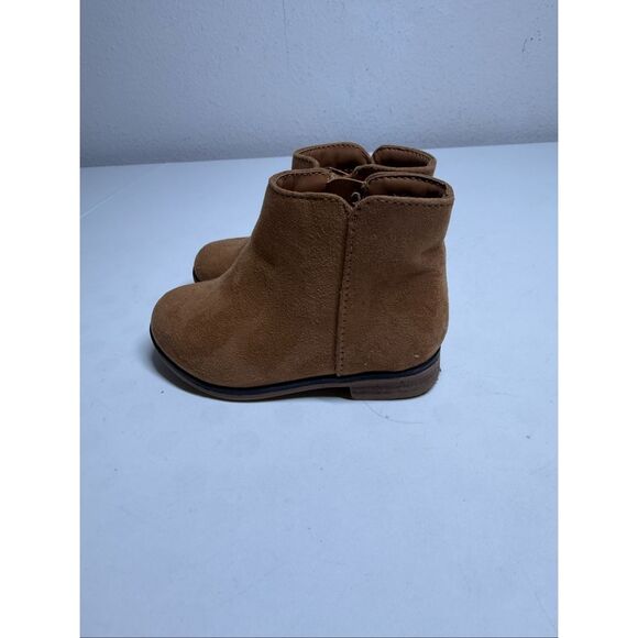 Cat & Jack Girl’s Booties Opal Brown Cognac Faux Suede Zipper Boots SIZE 6 - Picture 4 of 8